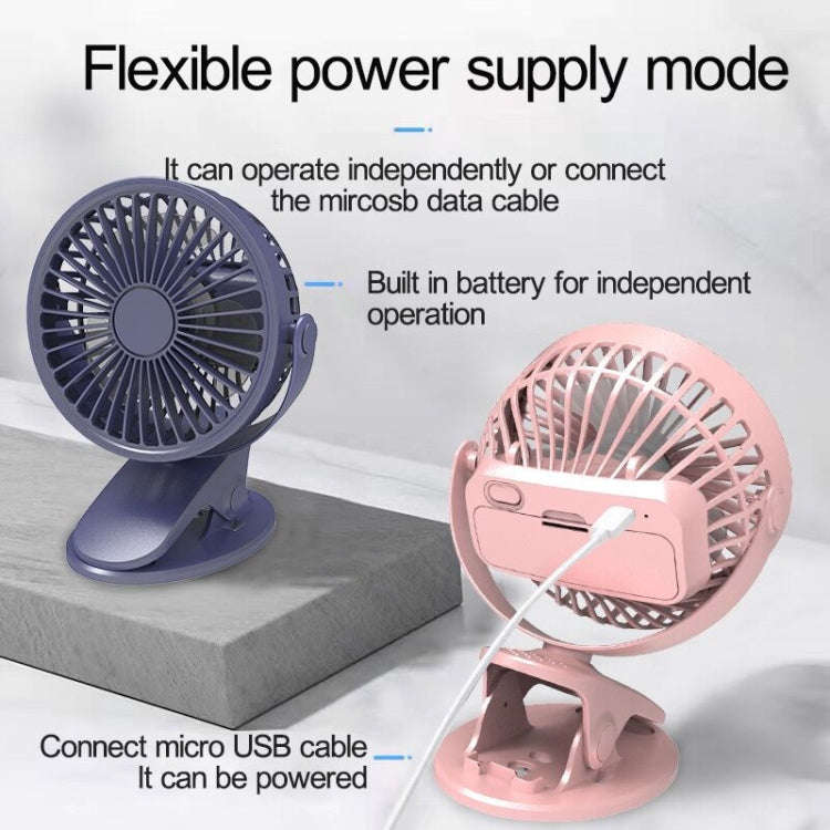 Desktop Portable USB Mini Clip Fan (Pink)