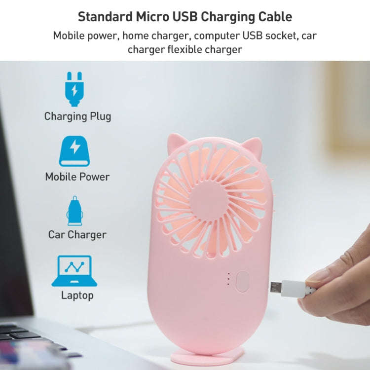 Portable Cute Pocket Mini USB Handheld Fan Phone Holder (White)
