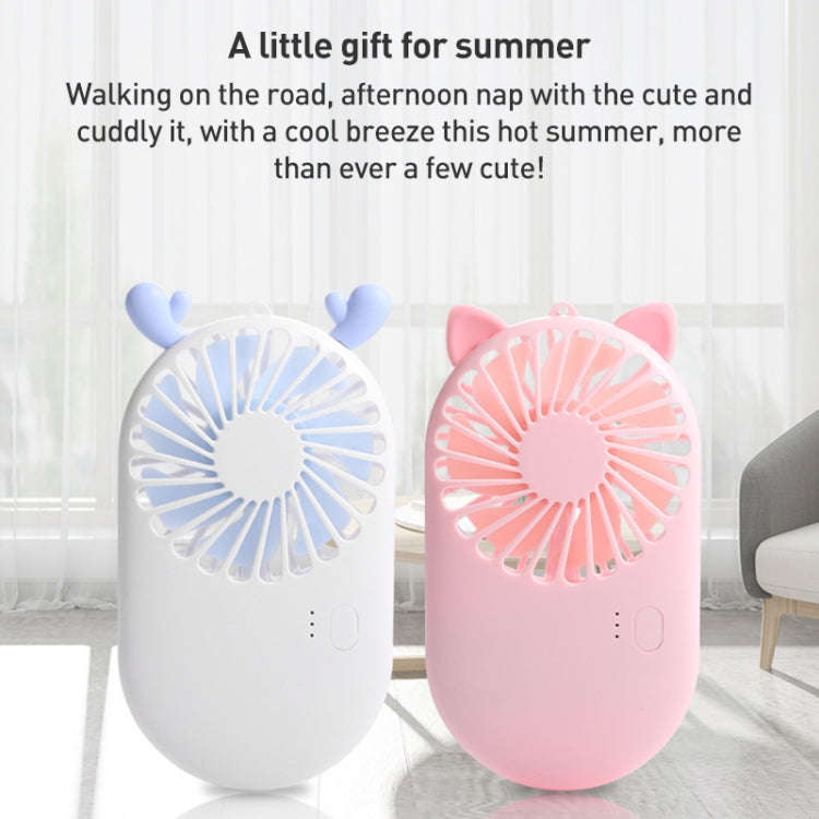 Portable Cute Pocket Mini USB Handheld Fan Phone Holder (White)