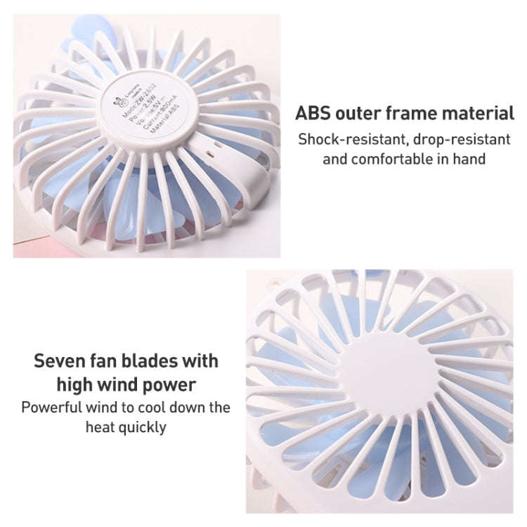 Portable Cute Pocket Mini USB Handheld Fan Phone Holder (White)