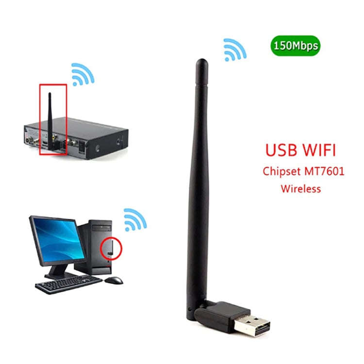 MT7601 150M USB Wireless Card Portable WiFi Signal Receiver