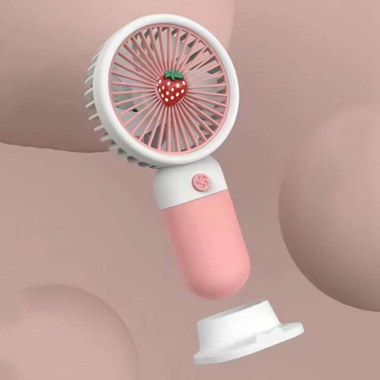 Handheld Phone Holder Small Fan USB Charging Mini Electric Fan (Pink)