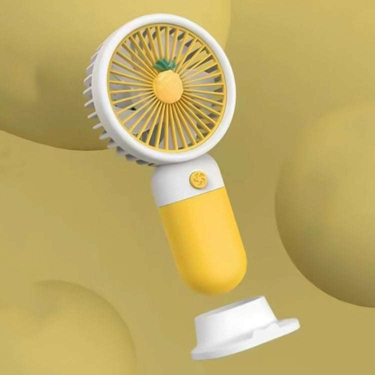 Handheld Phone Holder Small Fan USB Charging Mini Electric Fan (Yellow)