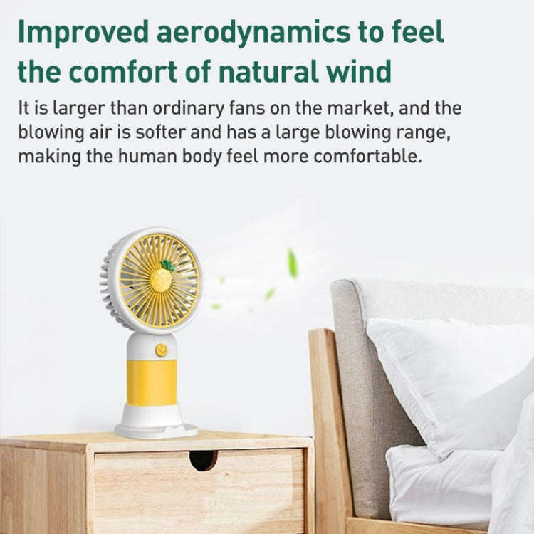 Handheld Phone Holder Small Fan USB Charging Mini Electric Fan (Yellow)