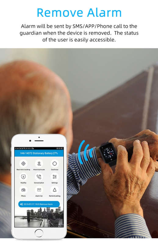 REACHFAR RF-V46-A GPS Smart Tracker WatchBand, Support SOS / Camera / Health Management / 4G LTE ...