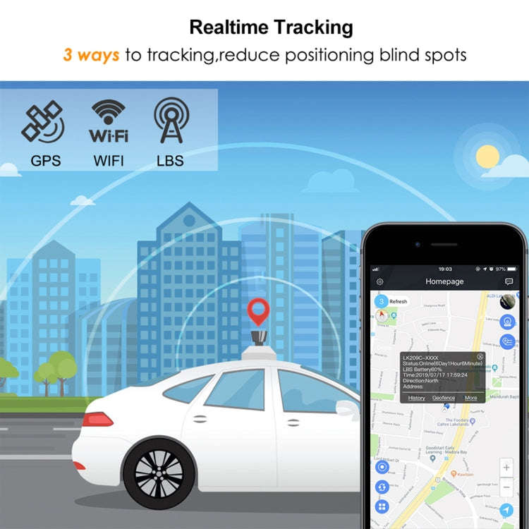 TL209B 90-day Standby 10000mAh Car Truck Vehicle Tracking 2G GSM GPRS GPS Tracker