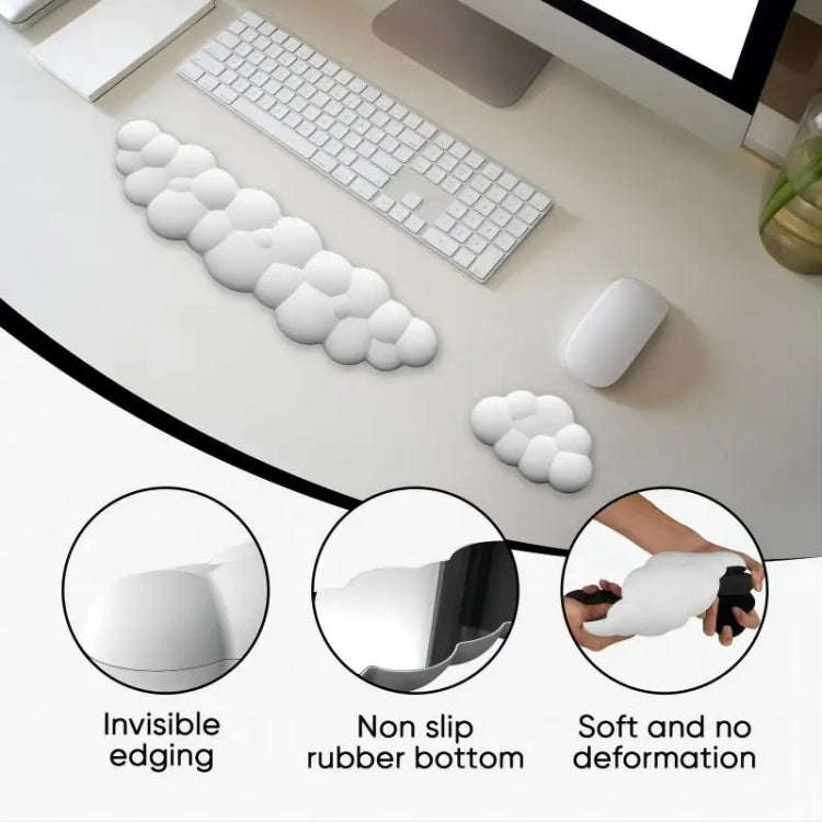 Cloud Wrist Rest Memory Foam Mouse Pad Office Desktop Wrist Brace (White)