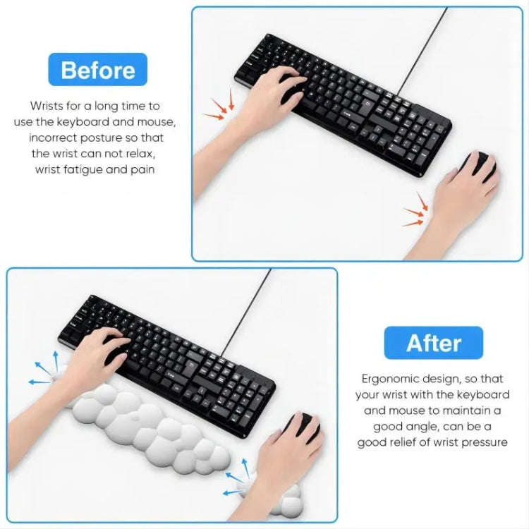 Cloud Wrist Rest Memory Foam Mouse Pad Office Desktop Wrist Brace (White)