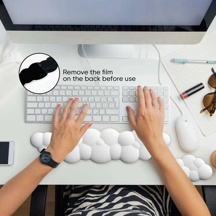 Cloud Wrist Rest Memory Foam Mouse Pad Office Desktop Wrist Brace (White)