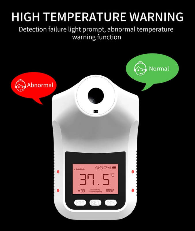 K3 Pro Handsfree Non-contact Forehead Body Light-sensitive Distance Sensor Infrared Thermometer, ...