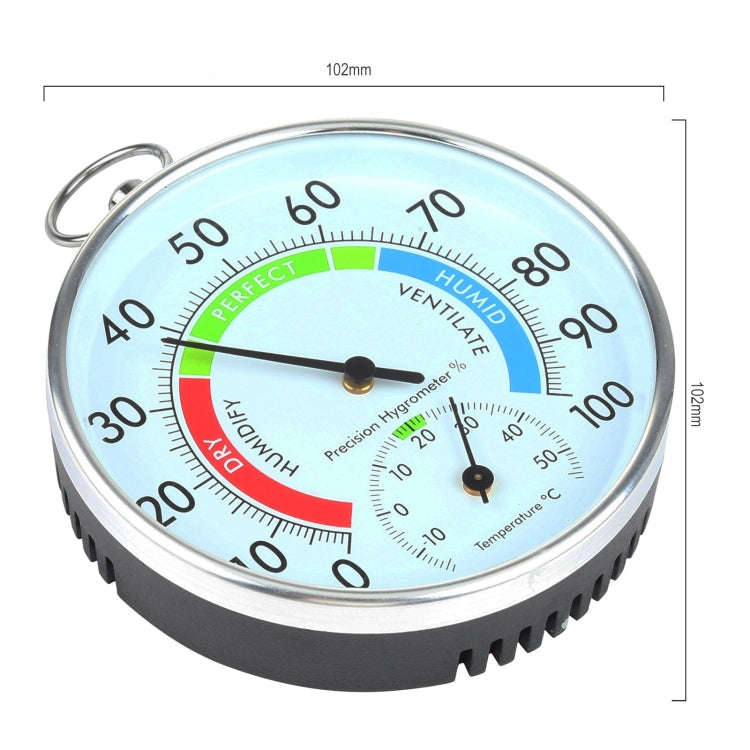 Mini Round Clock-shaped Indoor Outdoor Hygrometer Humidity Thermometer Temperature Meter with Han...