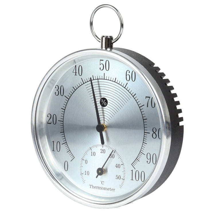 Mini Round Clock-shaped Indoor Outdoor Hygrometer Humidity Thermometer Temperature Meter with Han...