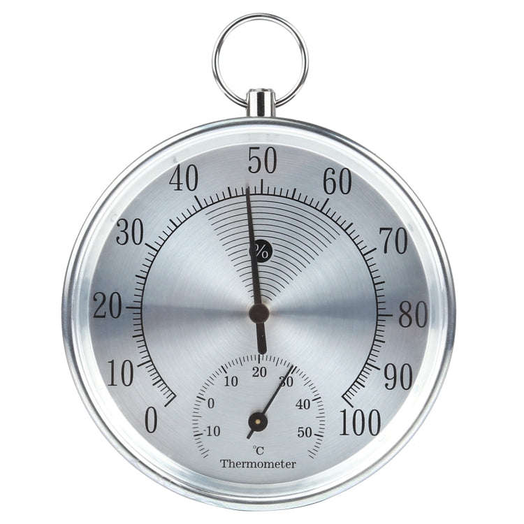 Mini Round Clock-shaped Indoor Outdoor Hygrometer Humidity Thermometer Temperature Meter with Han...