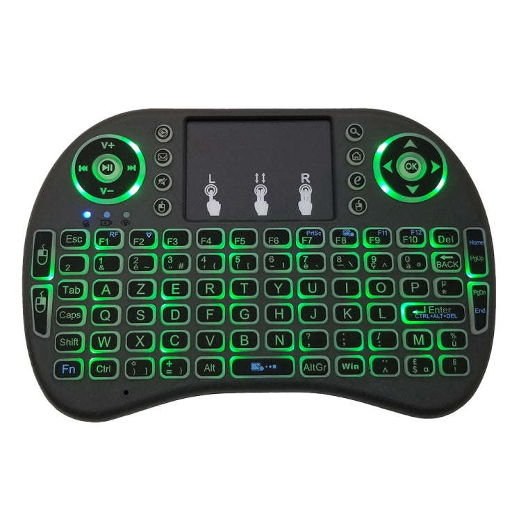 Support Language: French i8 Air Mouse Wireless Backlit Keyboard with Touchpad for Android TV Box ...