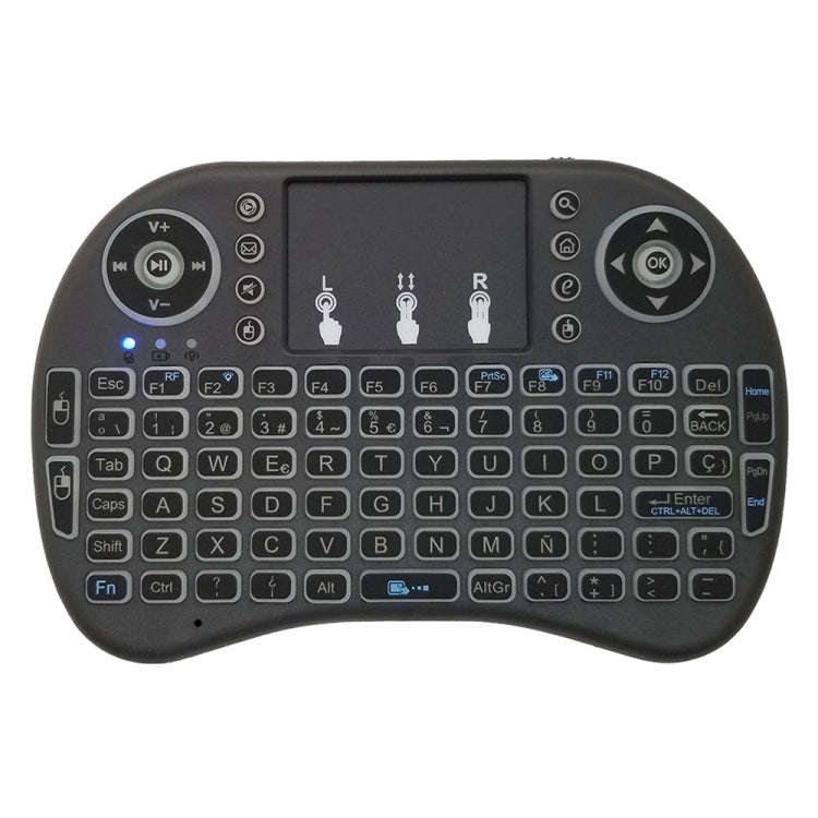 Support Language: Spanish i8 Air Mouse Wireless Backlight Keyboard with Touchpad for Android TV B...