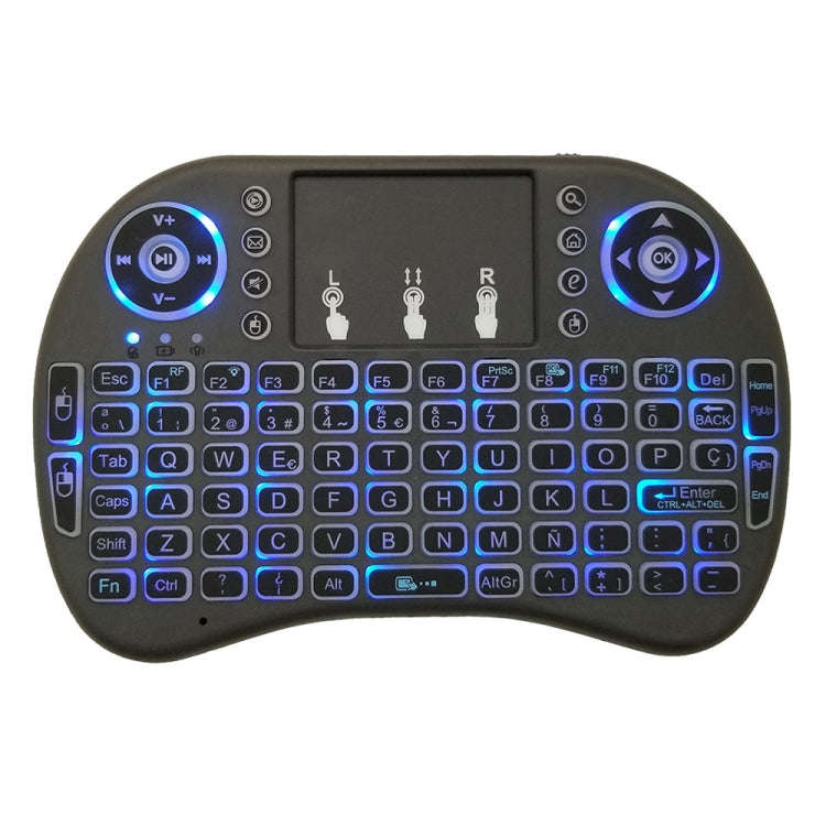 Support Language: Spanish i8 Air Mouse Wireless Backlight Keyboard with Touchpad for Android TV B...