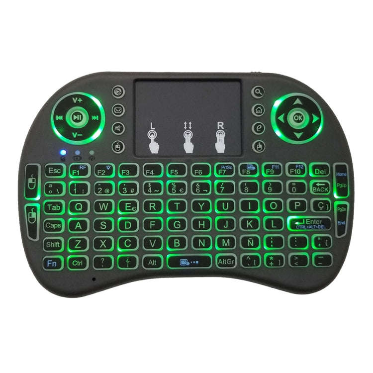 Support Language: Spanish i8 Air Mouse Wireless Backlight Keyboard with Touchpad for Android TV B...
