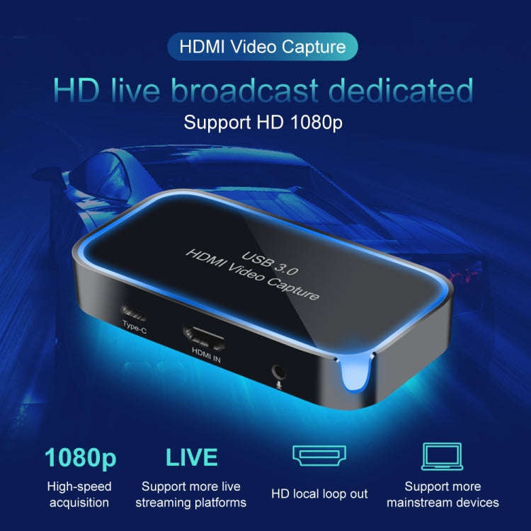 CK200 1080P HDMI + Microphone to HDMI + Audio + USB 3.0 HD Video Capture Card Device, Support UVC...