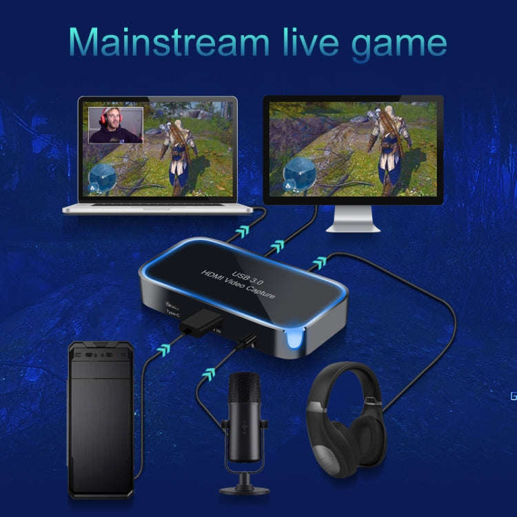 CK200 1080P HDMI + Microphone to HDMI + Audio + USB 3.0 HD Video Capture Card Device, Support UVC...