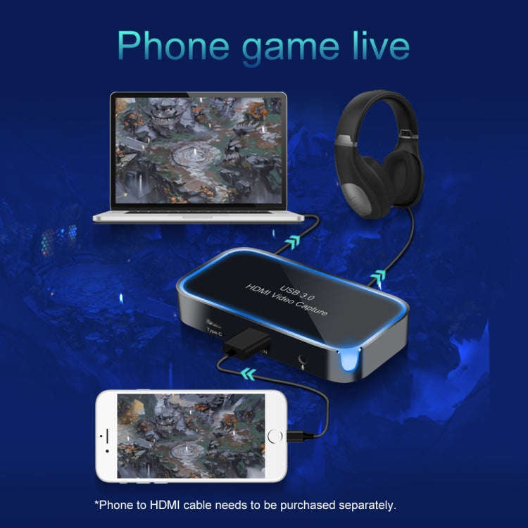 CK200 1080P HDMI + Microphone to HDMI + Audio + USB 3.0 HD Video Capture Card Device, Support UVC...