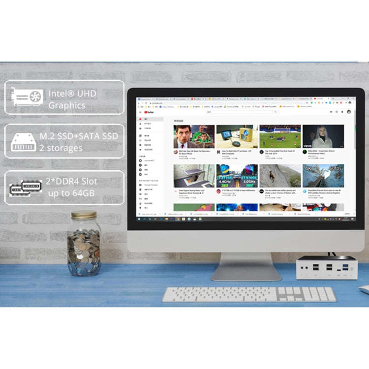 HYSTOU M3 Windows / Linux System Mini PC, Intel Core i7-10610U 4 Core 8 Threads up to 4.9GHz, Sup...