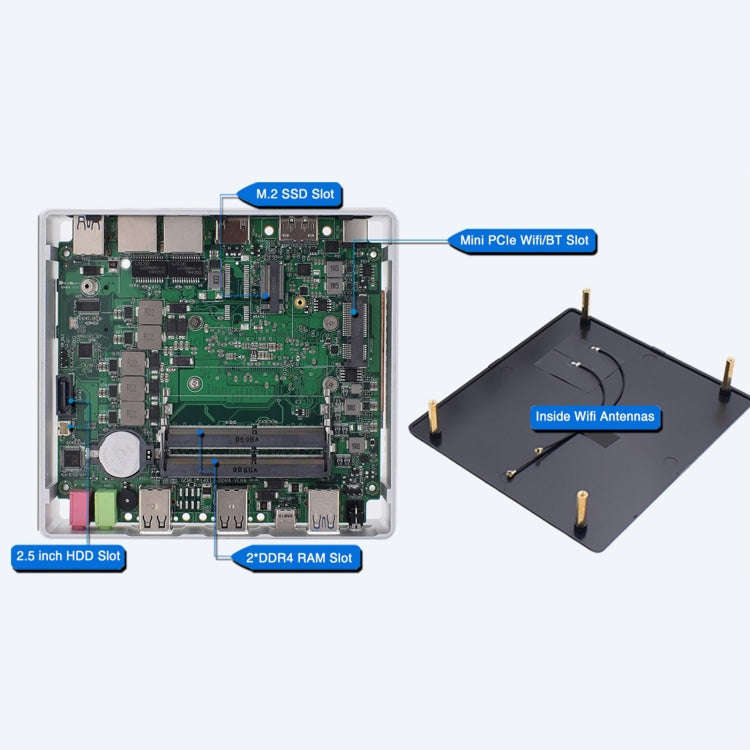 HYSTOU M3 Windows / Linux System Mini PC, Intel Core i7-10610U 4 Core 8 Threads up to 4.9GHz, Sup...