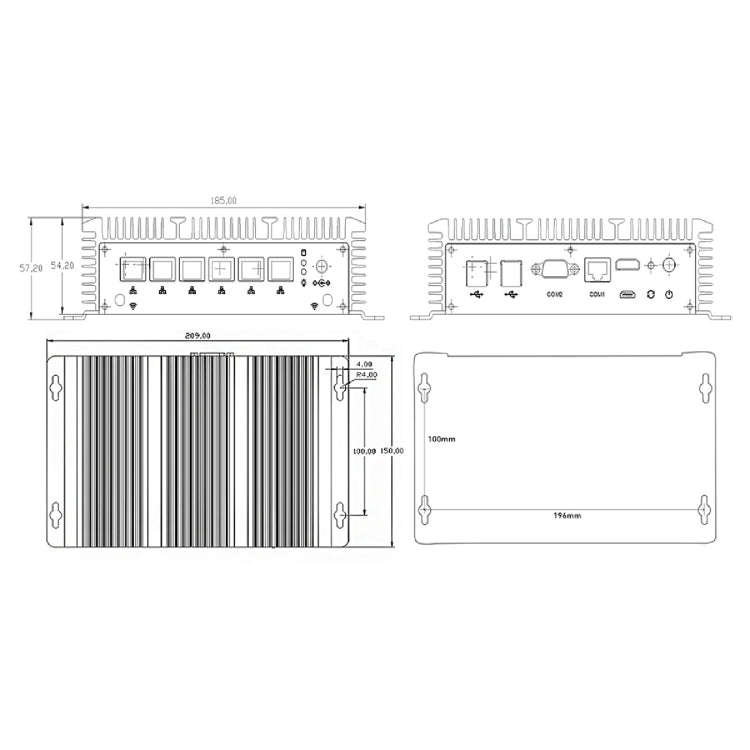 HYSTOU P09-6L Windows / Linux System Mini PC, Intel Celeron 3865U 2 Core 2 Threads up to 1.80GHz,...