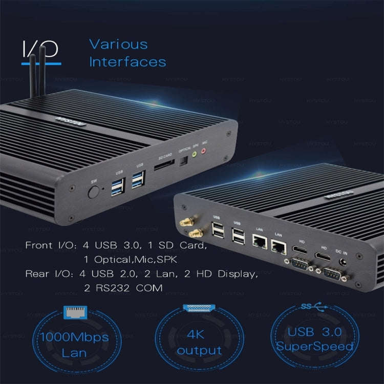 HYSTOU P05B-I7-5500U-2C Fanless Mini PC Intel Core i7 5500u Processor Quad Core up to 2.4GHz, RAM...