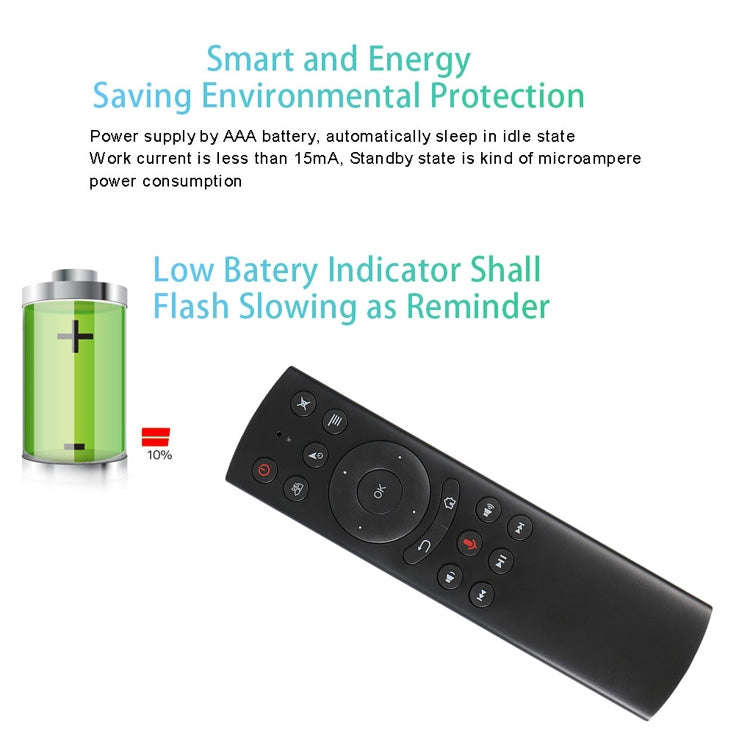 G20S 2.4G Air Mouse Remote Control with Fidelity Voice Input & IR Learning & 6-axis Gyroscope for...