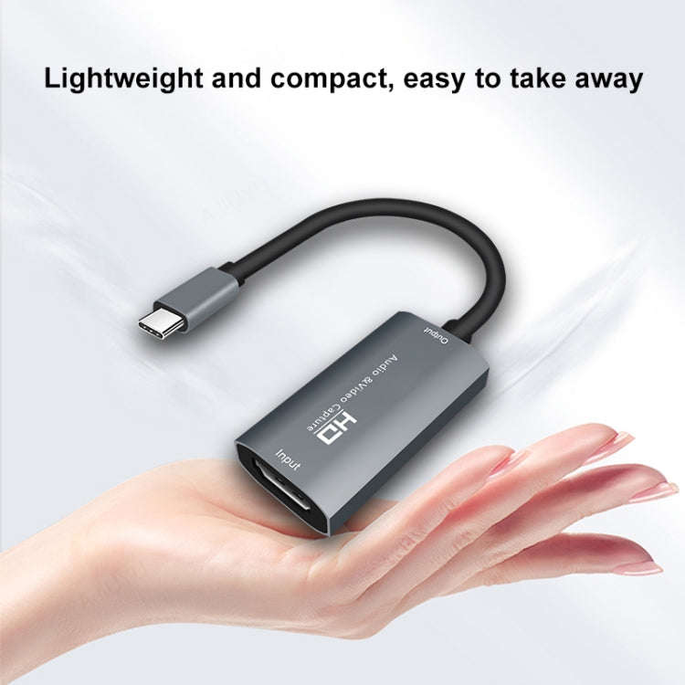 Z29A HDMI Female to USB-C / Type-C Male Video Audio Capture Box(Grey)