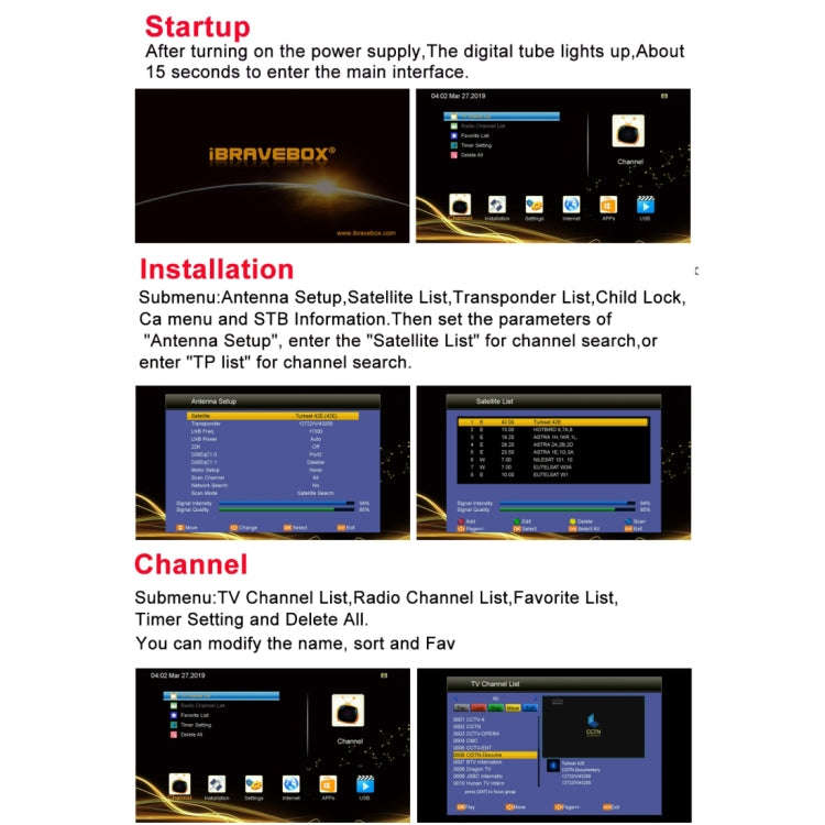 iBRAVEBOX V8 MAGIC Digital Satellite Signal Finder Meter, Support H.265+DVB-S/S2 & IPTV(UK Plug)