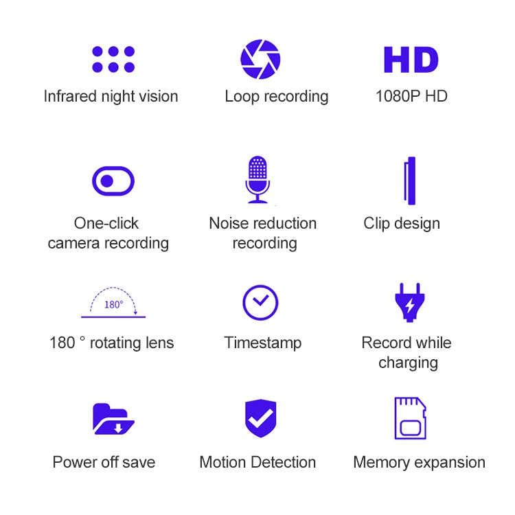 B18 Back Clip Design 1080P HD Camera Recording Pen, Support Motion Detection / Infrared Night Vis...