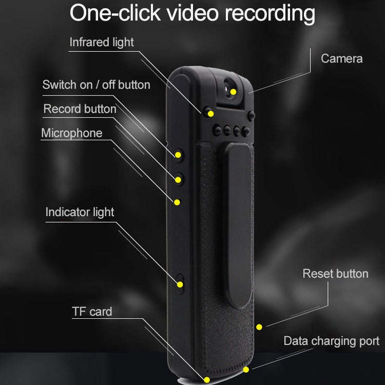 B18 Back Clip Design 1080P HD Camera Recording Pen, Support Motion Detection / Infrared Night Vis...