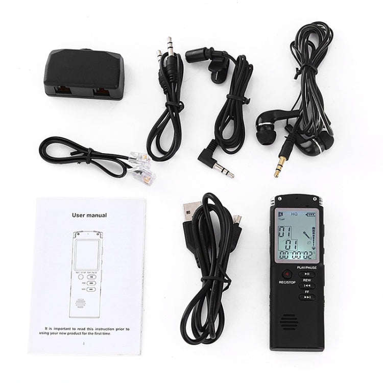 T60 Monochrome Screen HD Noise Reduction Digital Voice Recorder, 16G, Support MP3 / WAV Format (B...