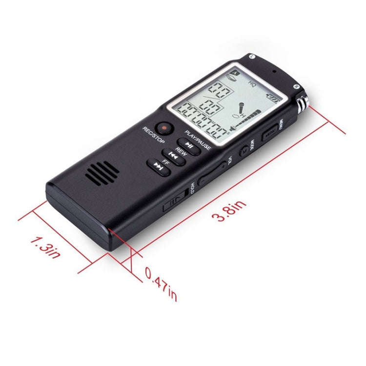 T60 Monochrome Screen HD Noise Reduction Digital Voice Recorder, 16G, Support MP3 / WAV Format (B...