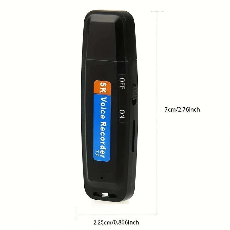 SK001 Rechargeable U-Disk Portable USB Voice Recorder, No Memory (Black)