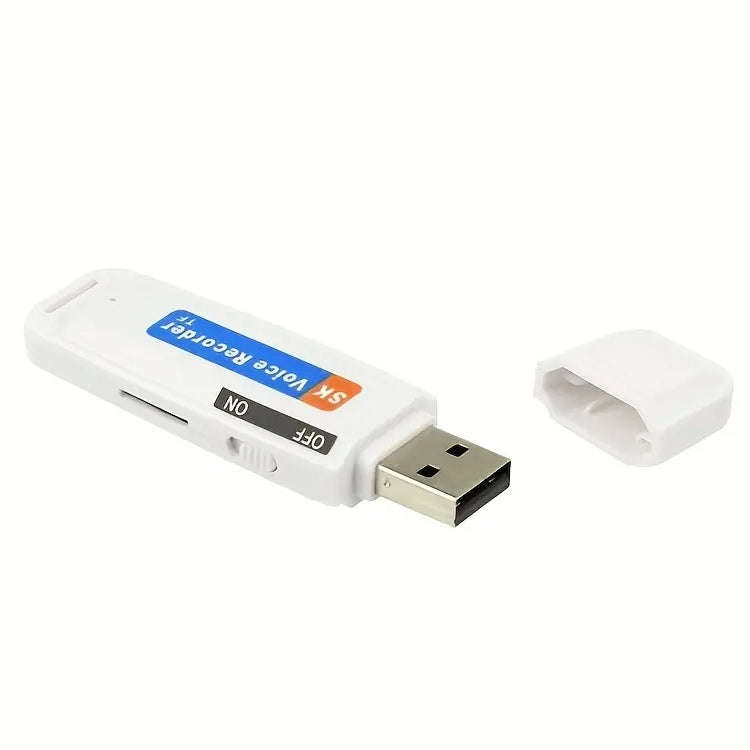 SK001 Rechargeable U-Disk Portable USB Voice Recorder, No Memory (White)