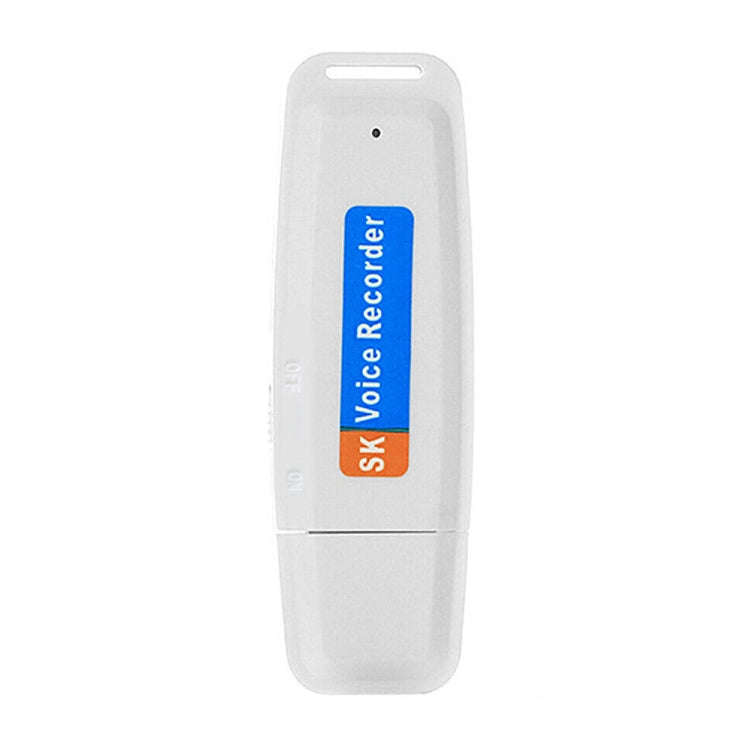 SK001 Rechargeable U-Disk Portable USB Voice Recorder, No Memory (White)