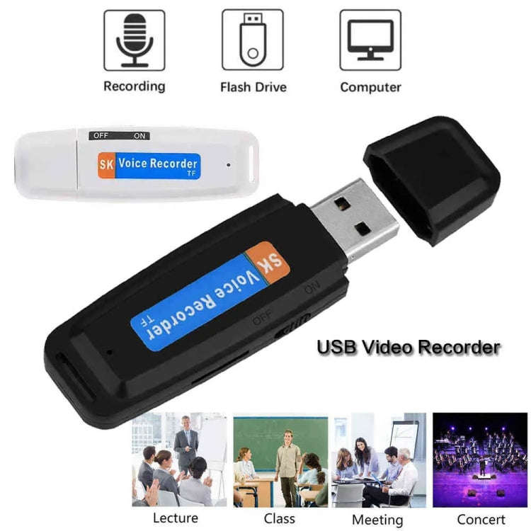 SK001 Rechargeable U-Disk Portable USB Voice Recorder, No Memory (Black)