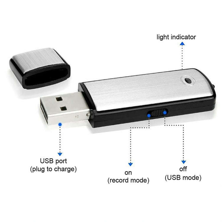 SK858 16GB Rechargeable Portable U-Disk Meeting Voice Recorder (Black)