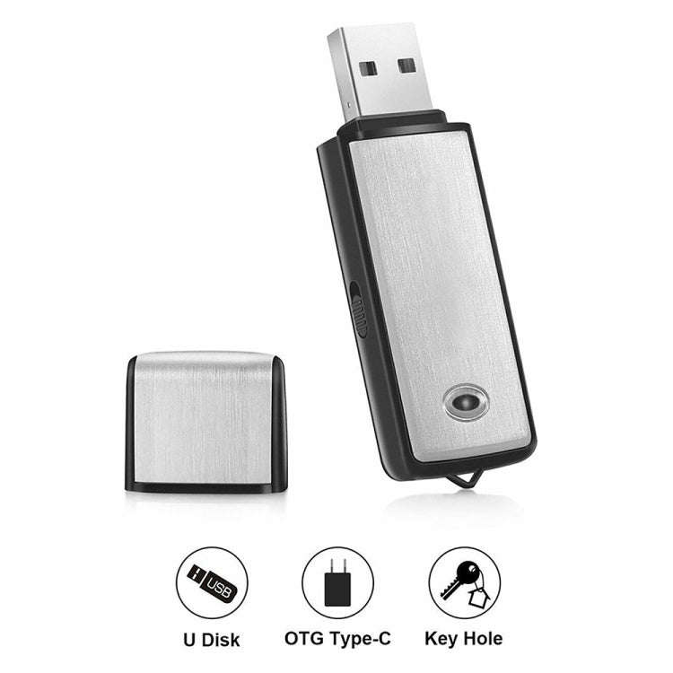 SK858 16GB Rechargeable Portable U-Disk Meeting Voice Recorder (Black)
