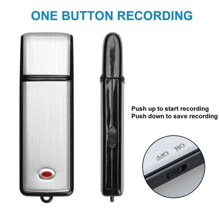 SK858 16GB Rechargeable Portable U-Disk Meeting Voice Recorder (Black)