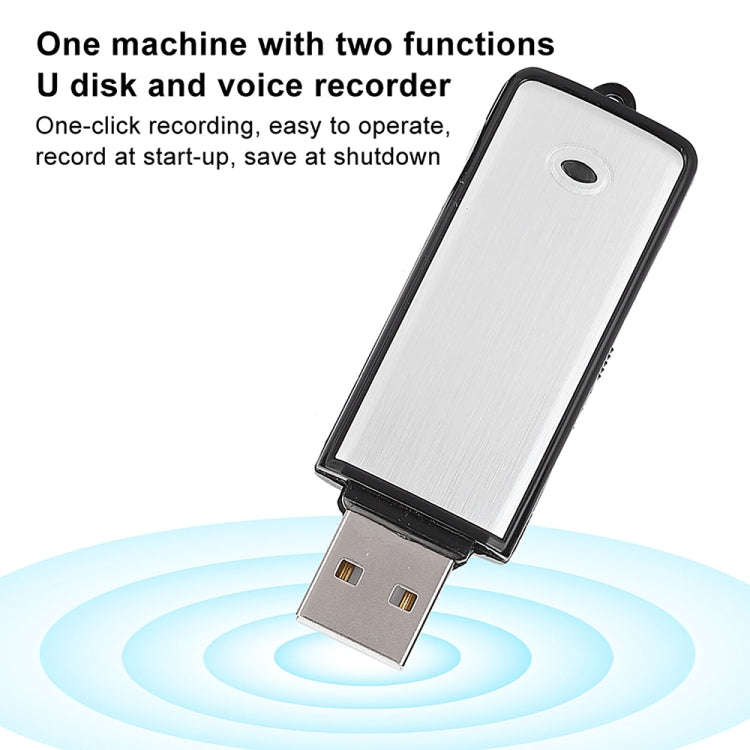 SK858 16GB Rechargeable Portable U-Disk Meeting Voice Recorder (Black)
