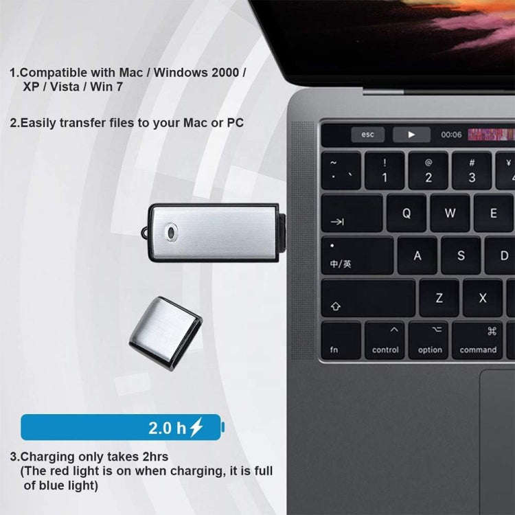 SK858 16GB Rechargeable Portable U-Disk Meeting Voice Recorder (Black)