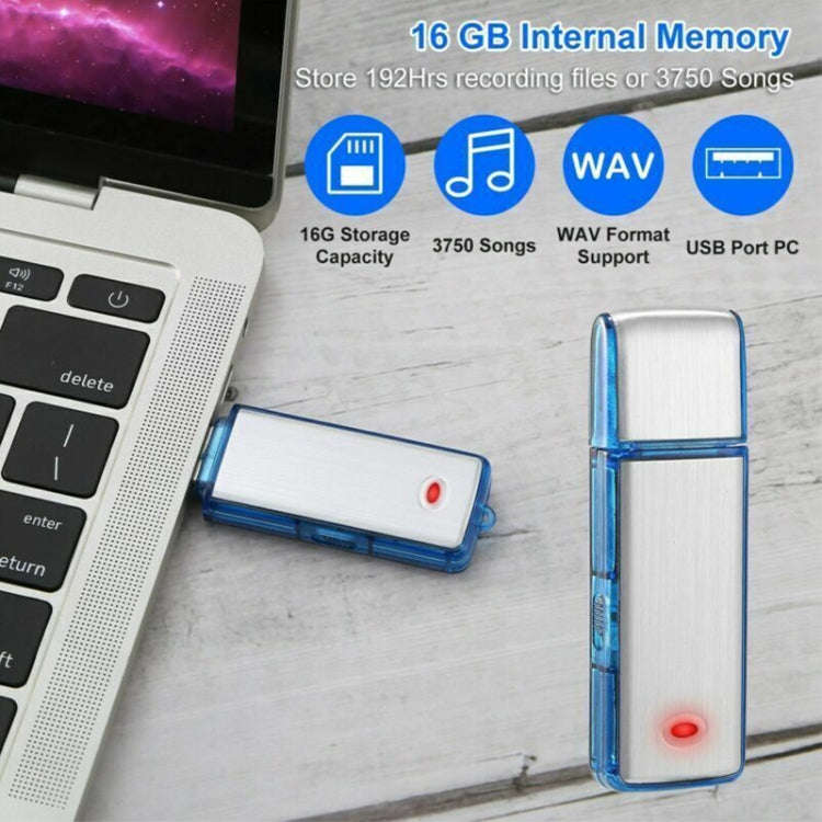 SK858 32GB Rechargeable Portable U-Disk Meeting Voice Recorder (Blue)