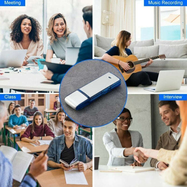 SK858 32GB Rechargeable Portable U-Disk Meeting Voice Recorder (Blue)
