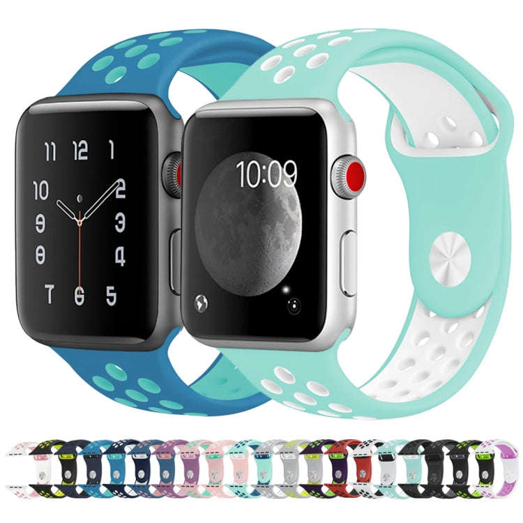 For Apple Watch Series 7 41mm / 6 & SE & 5 & 4 40mm / 3 & 2 & 1 38mm Fashionable Classical Silico...