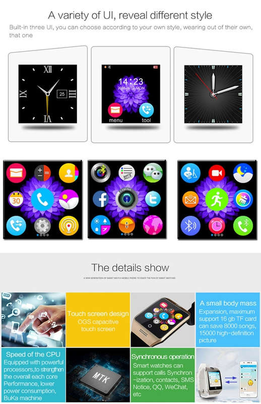 Q18S 1.54 inch IPS Screen MTK6260A Bluetooth 3.0 Smart Watch Phone, Pedometer / Sedentary Reminde...