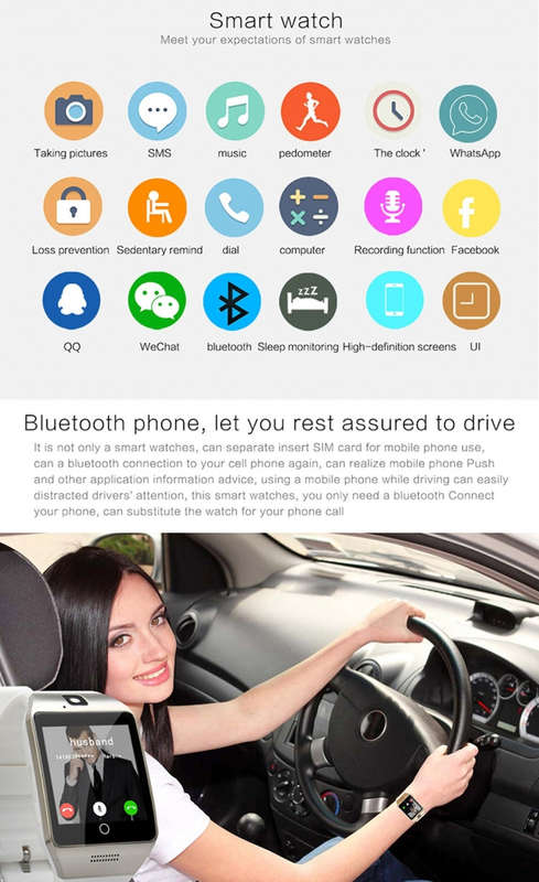 Q18S 1.54 inch IPS Screen MTK6260A Bluetooth 3.0 Smart Watch Phone, Pedometer / Sedentary Reminde...