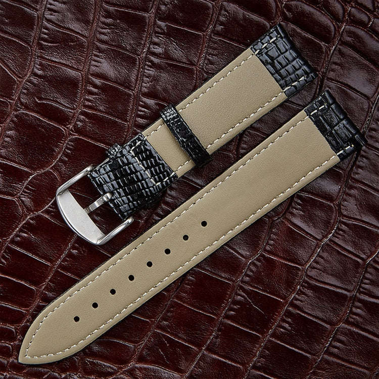 Lizard Texture Leather Strap  Watch Band, Size: 24mm(Coffee)